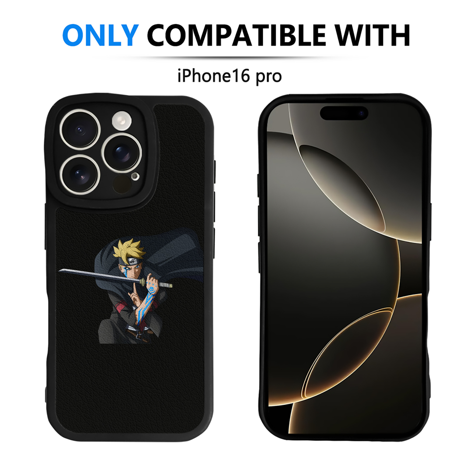 （画像用） NARUTO -ナルト- うずまき ボルト Uzumaki Boruto 【iPhone 16シリーズ対応】シリコンスマホケース（レザー調） 材質：シリコン